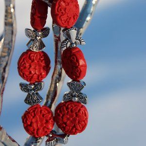 Christmas angel jewelry set bracelet earrings necklace